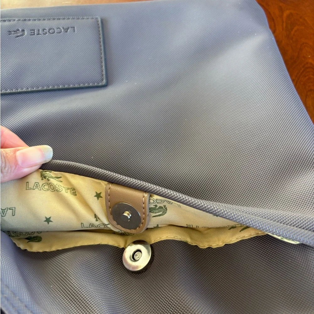 Lacoste Gray Messenger Bag Sleek Modern‎ Design